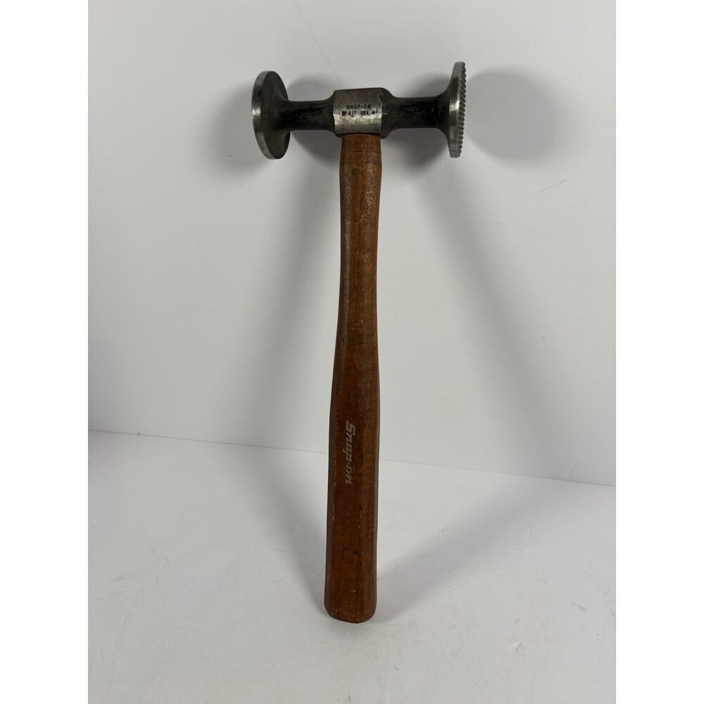 Snap-On BF617 USA Auto Body Bumping Hammer Serrated Face Wood Handle